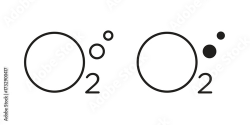 Oxygen O2 icon for web designs. outline and clipart icons set