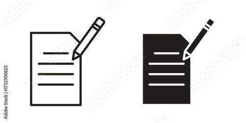Note icon for web designs. outline and clipart icons set