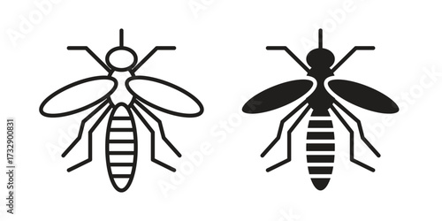 Mosquito icon for web designs. outline and clipart icons set