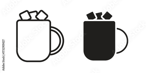 Marshmallows Mug icon for web designs. outline and clipart icons set