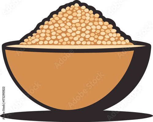 Bowl of quinoa isolated on white background