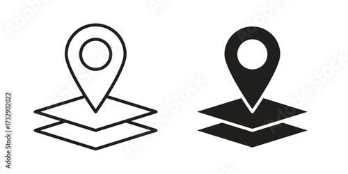 Land layer location icon for web designs. outline and clipart icons set