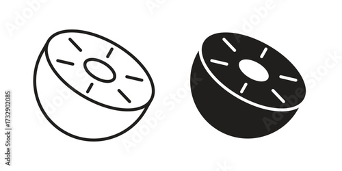 Kiwi icon for web designs. outline and clipart icons set