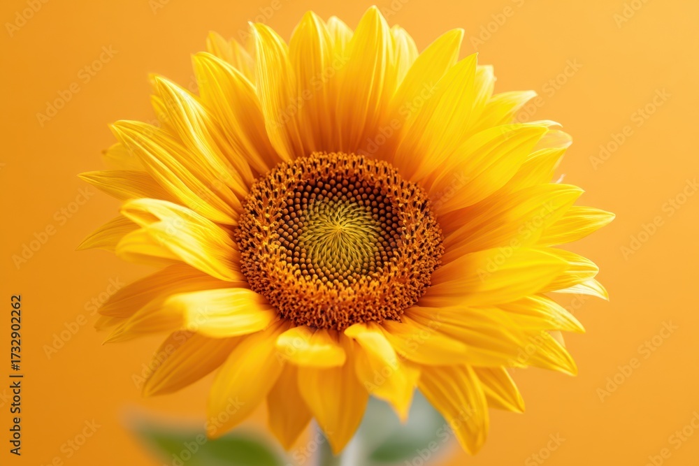 Fototapeta premium Beautiful sunflower on yellow background