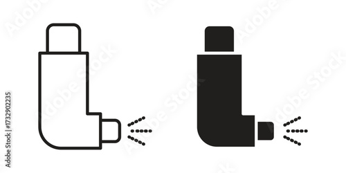 Inhaler icon for web designs. outline and clipart icons set