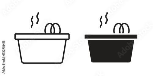 Hot tub icon for web designs. outline and clipart icons set