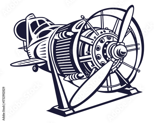 Jet Engine Test Rig Vector Illustration | Aerospace Propulsion Testing Equipment Icon