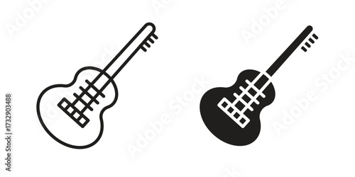 Electric Guitar icon for web designs. outline and clipart icons set