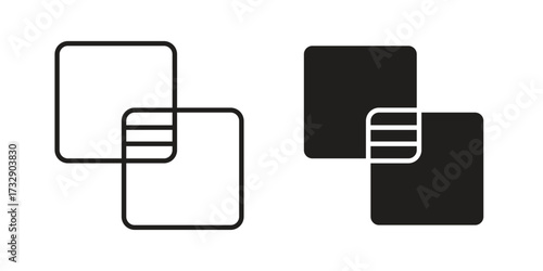 Diagram venn icon for web designs. outline and clipart icons set