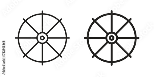Dharmachakra icon for web designs. outline and clipart icons set