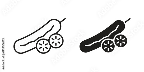 Cucumber icon for web designs. outline and clipart icons set
