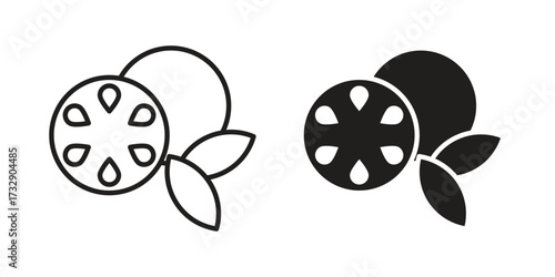 Citrus icon for web designs. outline and clipart icons set