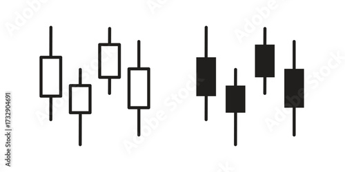 Chart candlestick icon for web designs. outline and clipart icons set