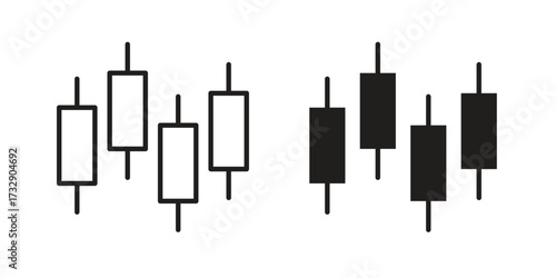 Chart candlestick icon for web designs. outline and clipart icons set