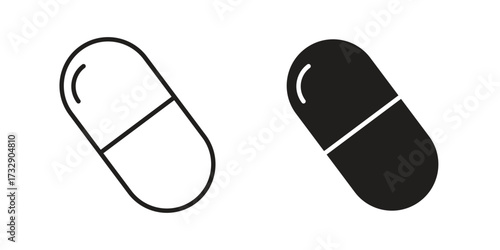 Capsules icon for web designs. outline and clipart icons set