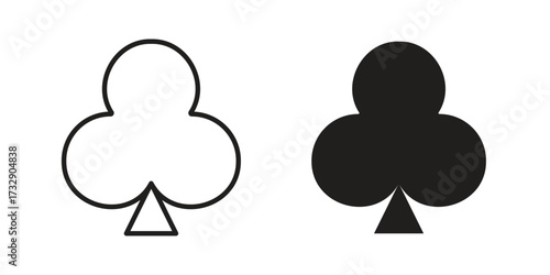 Card-club icon for web designs. outline and clipart icons set