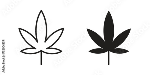 Cannabis icon for web designs. outline and clipart icons set