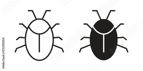 Bugs icon for web designs. outline and clipart icons set
