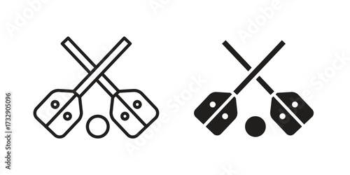 Broom-ball icon for web designs. outline and clipart icons set