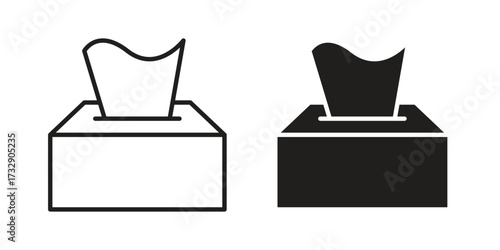 Box tissue icon for web designs. outline and clipart icons set