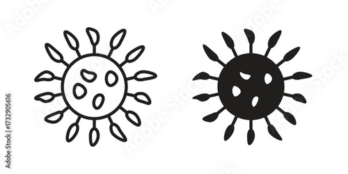 Bacteria icon for web designs. outline and clipart icons set