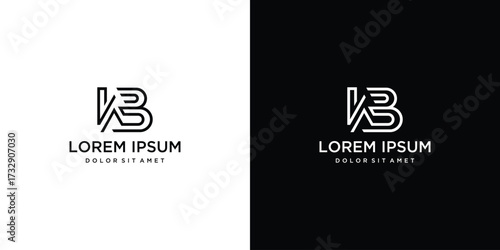 monogram letter WB logo is made with lines, a design for a luxurious, elegant and simple business.	
