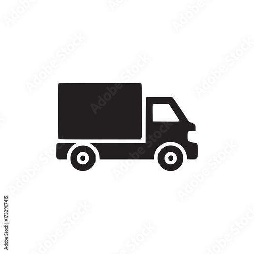 Vector art of delivery truck silhouette minimalist vector illustration of a cargo van, perfect for logistics, shipping, or transportationthemed designs and icons