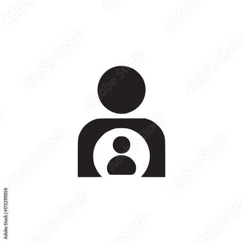Vector art of black parent icon symbol of family, care, and guidance graphic representation for parenting resources, support groups, and educational platforms