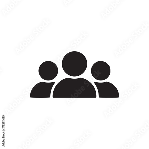 Vector art of group of people icon a representation of teamwork, community, and collaboration, ideal for websites, presentations, and designs related to social groups and organizations