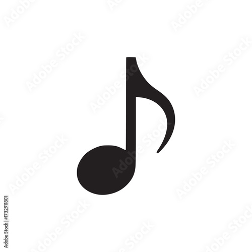 Vector art of music note icon a simple black musical note symbol, representing sound, melody, and harmony, perfect for musicrelated designs and applications, clear and minimalist design
