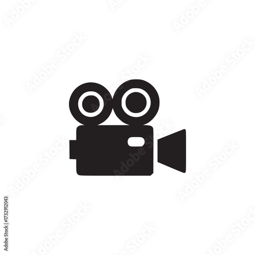 Illustration of a movie camera icon symbol for film, video recording, or cinematography simple and minimalist design for user interfaces and applications