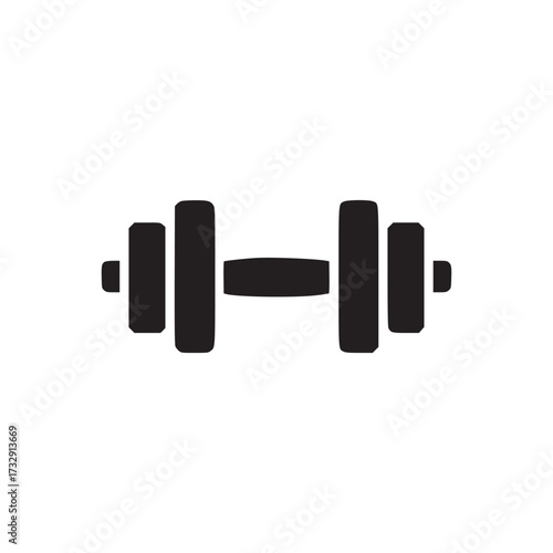 Vector art of dumbbell icon simple vector illustration of a dumbbell, perfect for fitnessrelated designs, gym logos, or health and exercise graphics with a clean, minimalist style
