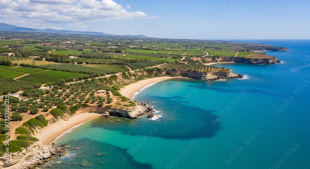 Fototapeta premium Coastal Beach Scenic View.