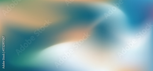 Abstract smooth pastel light creamy orange and aquamarine teal vibrant mesh gradient. Soft wavy trendy y2k concept in peach and blue colors for ui design, banner, calm poster design