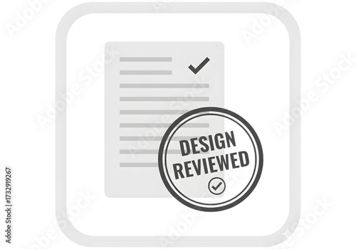  Minimal icon of a design review stamp — no background, no shadow PNG