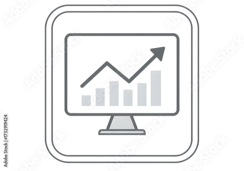 Minimal icon of a stock market graph — no background, no shadow PNG