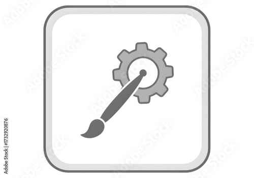  Minimal icon of a brush settings gear — no background, no shadow PNG
