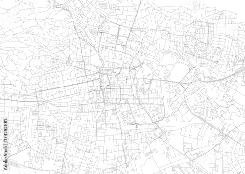 Minimalist vector highway map of Klagenfurt, Austria — clean urban road layout. Perfect for travel, design, or editorial projects.