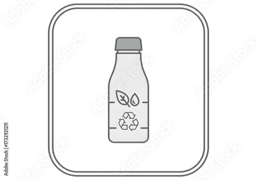 Minimal icon of a reusable travel bottle — nobackground, no shadow PNG
