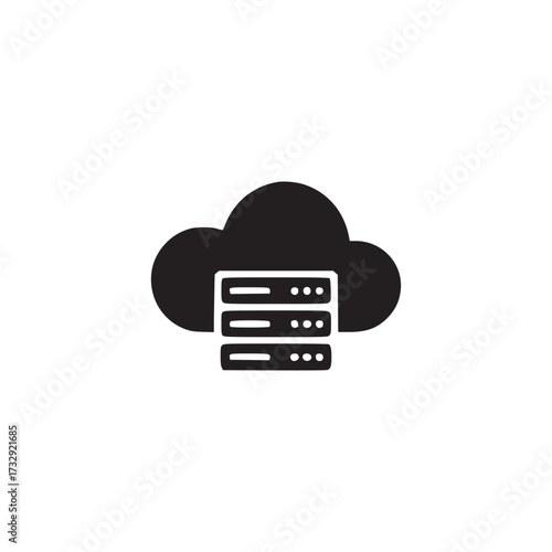 Illustration of a cloud server icon this minimalist design represents cloud computing, data storage, and network infrastructure in a simple, modern style