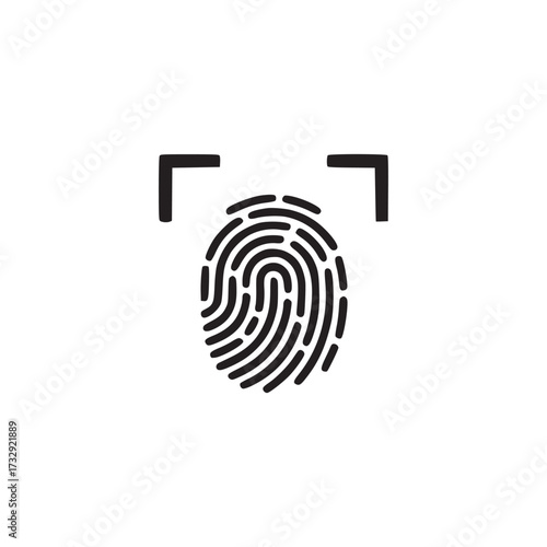 Vector art of fingerprint scan icon this simple and modern design represents biometric identification, security, and technology perfect for use in apps, websites, and presentations