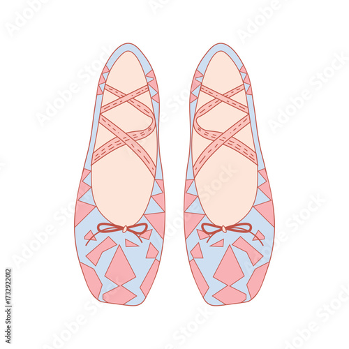 Ballet clipart pair of pink and blue dance shoes with ribbons for costume