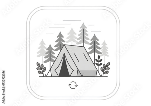  Minimal icon of a forest retreat tent — no background, no shadow PNG
