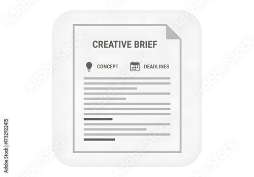  Minimal icon of a creative brief page — no background, no shadow PNG