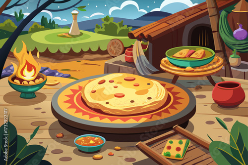 In addition to its food use, flatbread is also considered part of the hospitality culture in these regions; to the extent that even in villages, when a guest visits a house, baking this fresh bread is