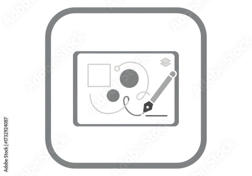  Minimal icon of a digital artwork icon — no background, no shadow PNG