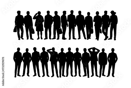 Vector business silhouette illustrations for professional use and high-quality group of man and woman also office, entrepreneur, and workplace black color design