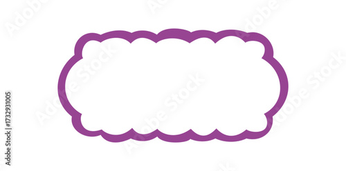 Groovy wavy rectangle border and scallop frame in retro style. Funky playful outline with y2k background accent, creative graphic element and illustration for vibrant modern design.