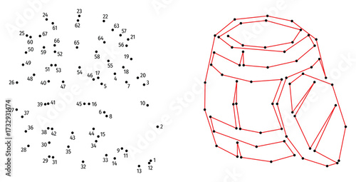 Old wooden barrel. Connect the dots educational drawing game. Dot to dot by numbers puzzle. Google Font Fira Sans Condensed.