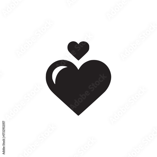 Vector art of heart with smaller heart, symbolizing love, affection, and connection, perfect for expressing emotions, relationships, and heartfelt messages